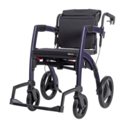 Rollstuhlversion des Rollz Motion² 2in1 Rollator+Rollstuhl dark purple
